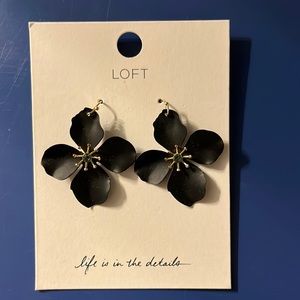 Loft black flower earrings